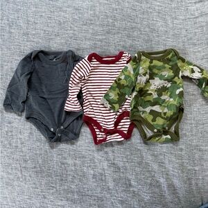 Set of 3 Cat & Jack newborn long sleeve onesies